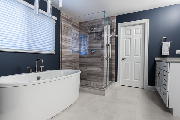 Contemporary Master Bathroom Remodel in Clarendon Hills, Illinois