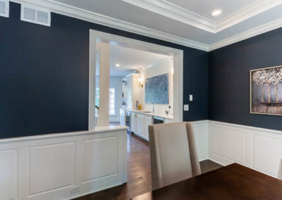 staircase remodel eye view dining room navy square transitional clarendon hills illinois