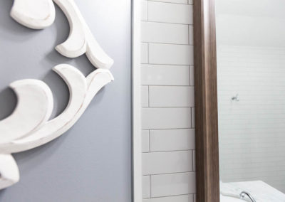 ensuite transitional bathroom clarendon hills illinois marble subway shower octagon white vanity