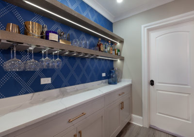 basement wet bar media center family room fireplace remodel hinsdale illinois custom cabinetry