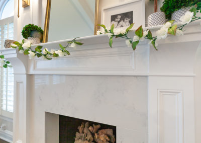 fireplace surround remodel wainscoting white granite elegant clarendon hills illinois