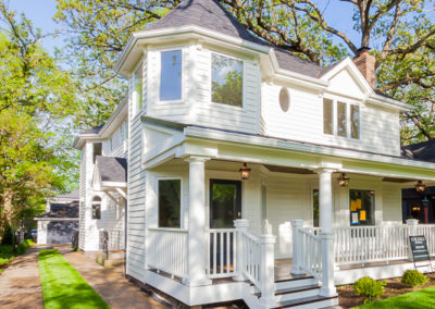 exterior remodel antique victorian style siding large front porch wood ceiling two third window exterior door