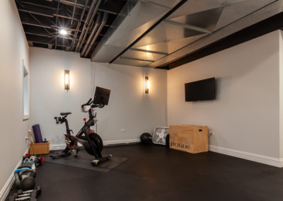 basement gym exposed beams clarendon hills illinois transitional bathroom remodel brass shiplap laundry room remodel real estate