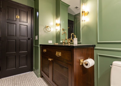 hall bathroom remodel oak brook club illinois campaign hardware green wainscoting hyland homes
