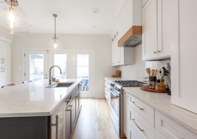 kitchen expansion remodel chicago illinois hyland homes two tone kitchen shaker double stacked cabinets