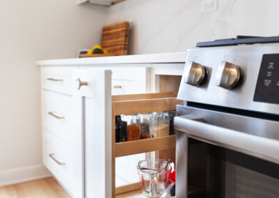 kitchen expansion remodel chicago illinois hyland homes two tone kitchen shaker double stacked cabinets