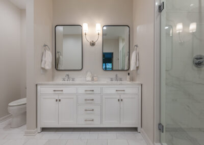 modern bathroom remodel burr ridge illinois marble floor walk-in shower