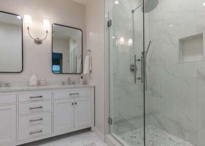 modern bathroom remodel burr ridge illinois marble floor walk-in shower