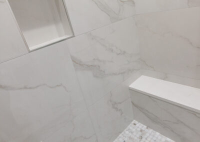 modern bathroom remodel burr ridge illinois marble floor walk-in shower