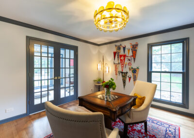 French doors office, front room, clarendon hills illinois